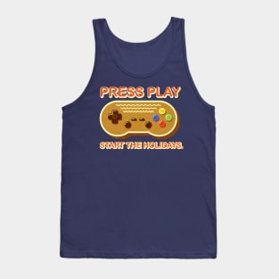 Press Play, Start Holidays - Christmas Video Game Gingerbread Cookie Controller Tank Top